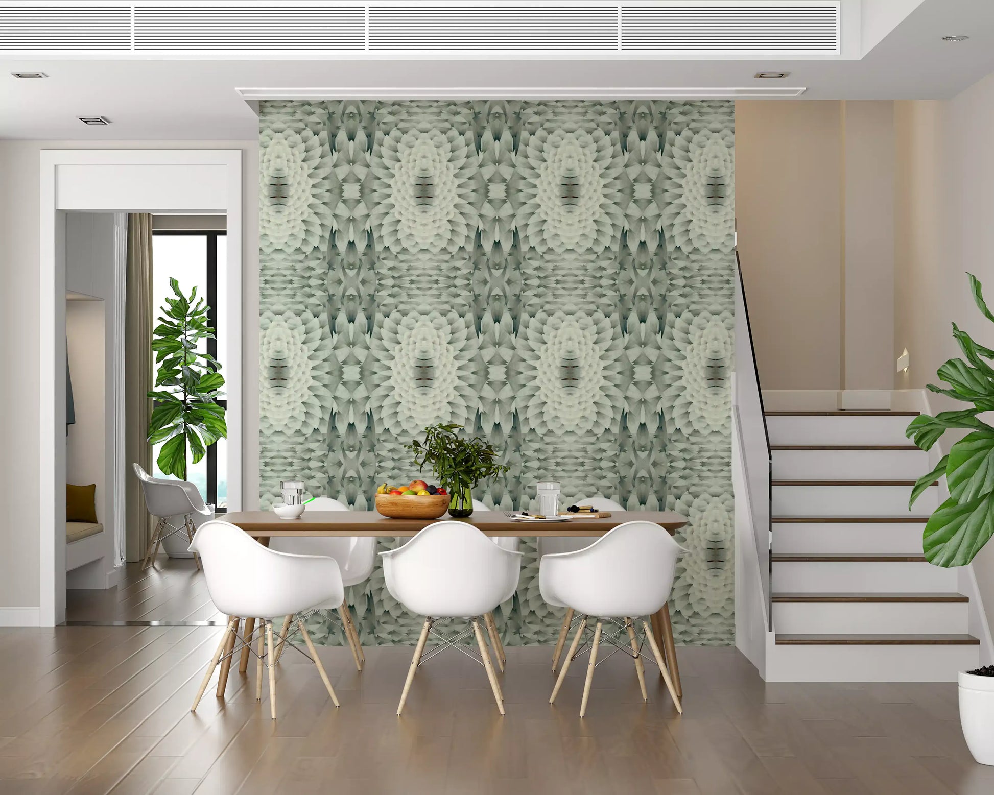 Sculptural Geometric Floral Wallpaper - GARDENIA DESIGN Wallpaper⁠