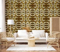Brown and Gold Geometric Bloom Wallpaper - IKEBANA DESIGN Wallpaper⁠