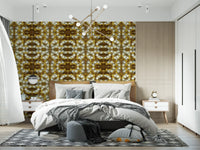 Brown and Gold Geometric Bloom Wallpaper - IKEBANA DESIGN Wallpaper⁠