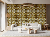 Brown and Gold Geometric Bloom Wallpaper - IKEBANA DESIGN Wallpaper⁠