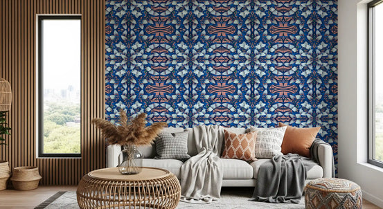 Pink & Blue Geometric Bloom - IKEBANA Wallpaper⁠