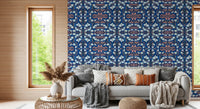 Pink & Blue Geometric Bloom Wallpaper - IKEBANA DESIGN Wallpaper⁠