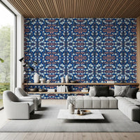 Pink & Blue Geometric Bloom Wallpaper - IKEBANA DESIGN Wallpaper⁠