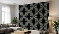 Black and White Geometric Diamond Prism - MALCOLM Wallpaper⁠
