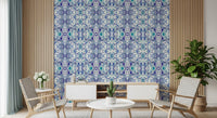 Blue & Teal Contemporary Ornamental Tile - ANDORRA Wallpaper