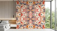 Orange & Red Contemporary Ornamental Tile - ANDORRA Wall Mural