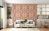 Orange & Red Contemporary Ornamental Tile - ANDORRA Wallpaper