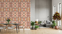 Orange & Red Contemporary Ornamental Tile - ANDORRA Wallpaper