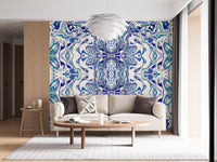 Blue & Teal Contemporary Ornamental Tile -  ANDORRA Wall Mural Wall Mural