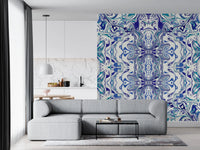 Blue & Teal Contemporary Ornamental Tile -  ANDORRA Wall Mural Wall Mural