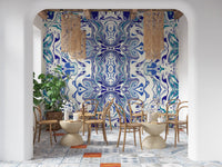Blue & Teal Contemporary Ornamental Tile -  ANDORRA Wall Mural Wall Mural