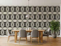 Sculptural Geometric Illusion in Black and Ivory - MOSQUITO Wallpaper