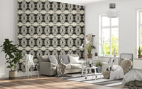 Sculptural Geometric Illusion in Black and Ivory - MOSQUITO Wallpaper