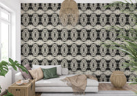 Sculptural Geometric Illusion in Black and Ivory - MOSQUITO Wallpaper