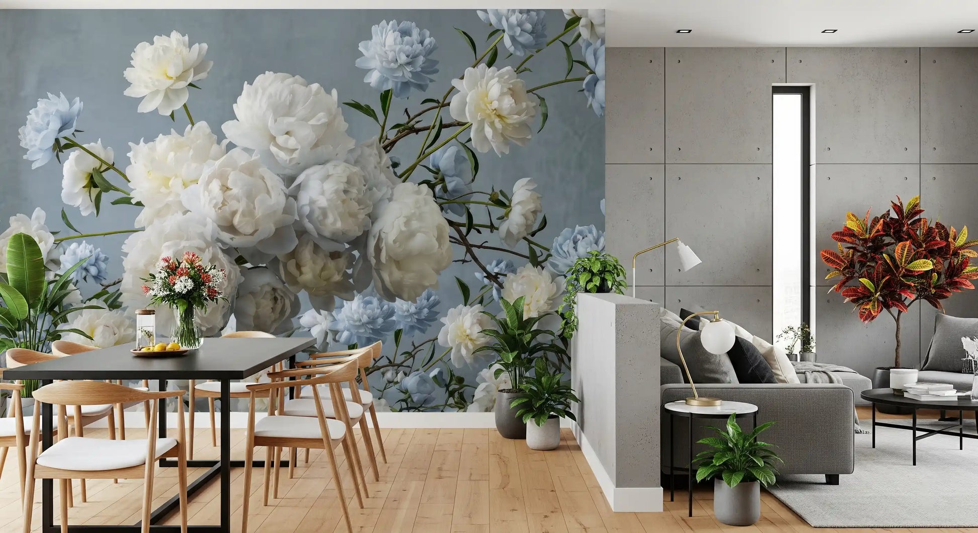 Ethereal Blue Blossom Wall Mural