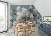 Ethereal Blue Blossom Wall Mural
