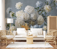 Ethereal Blue Blossom Wall Mural