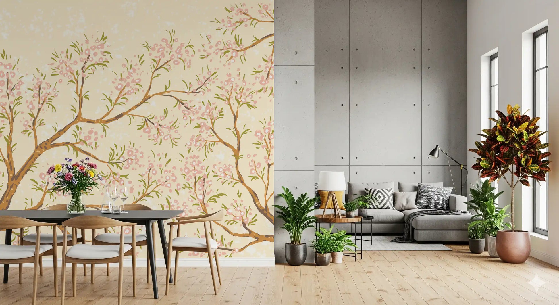 Pink Blossoms Wall Mural