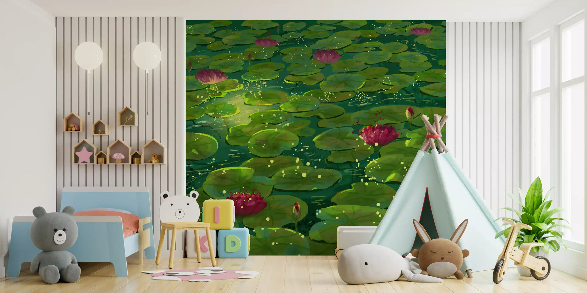 Magical Lily Pond Wall Mural