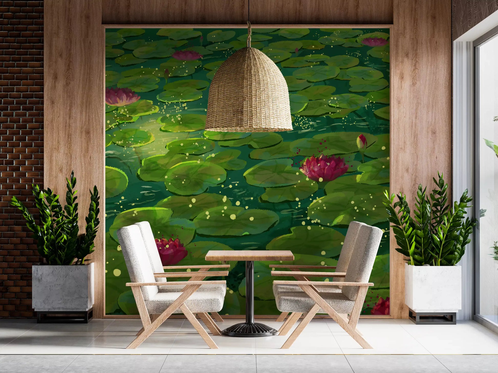 Magical Lily Pond Wall Mural