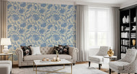 Trailing Indina Floral - Light Blue and Beige Wallpaper Wallpaper⁠