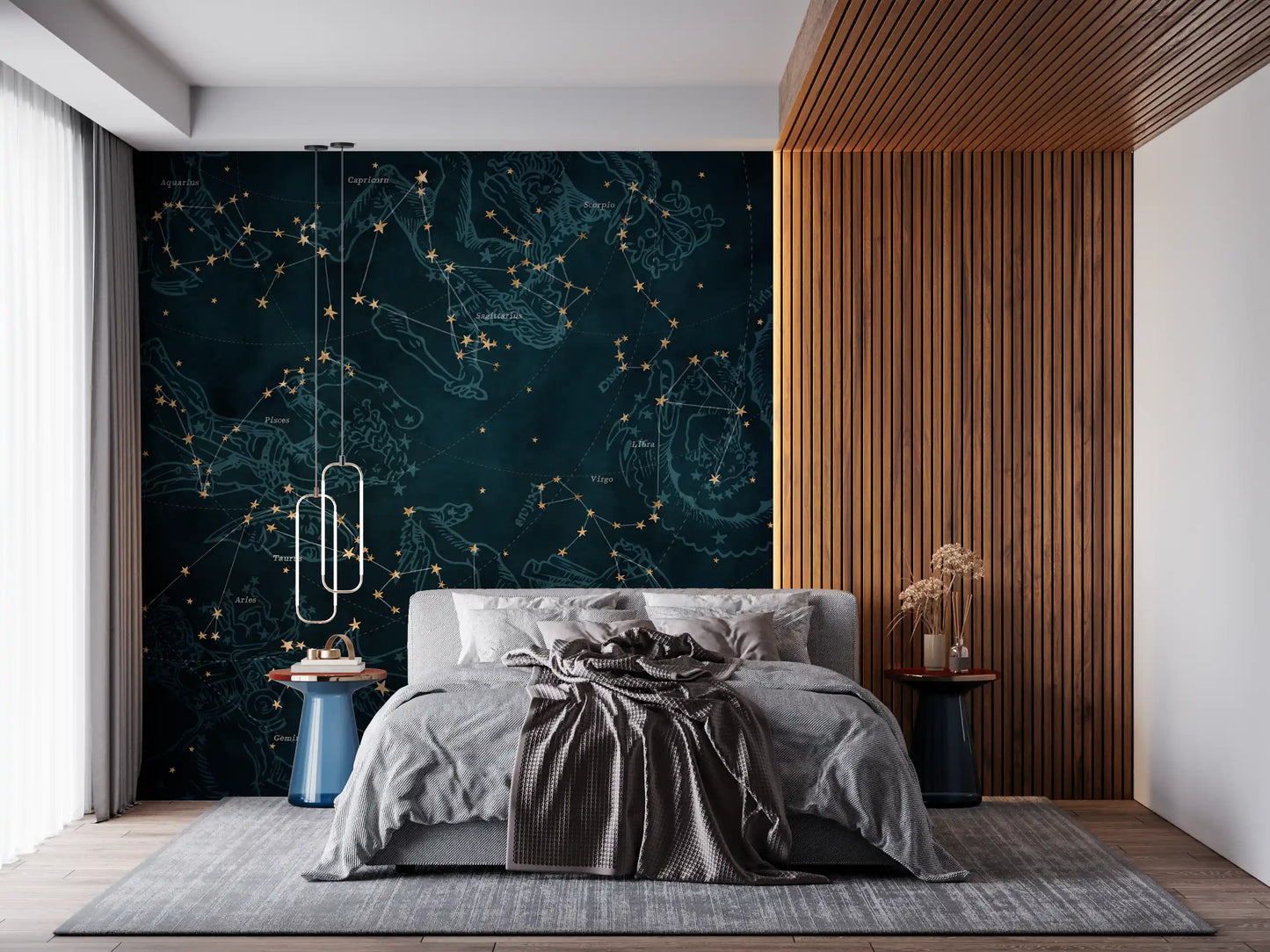 Heros and Constellations - Petrol Wall Mural