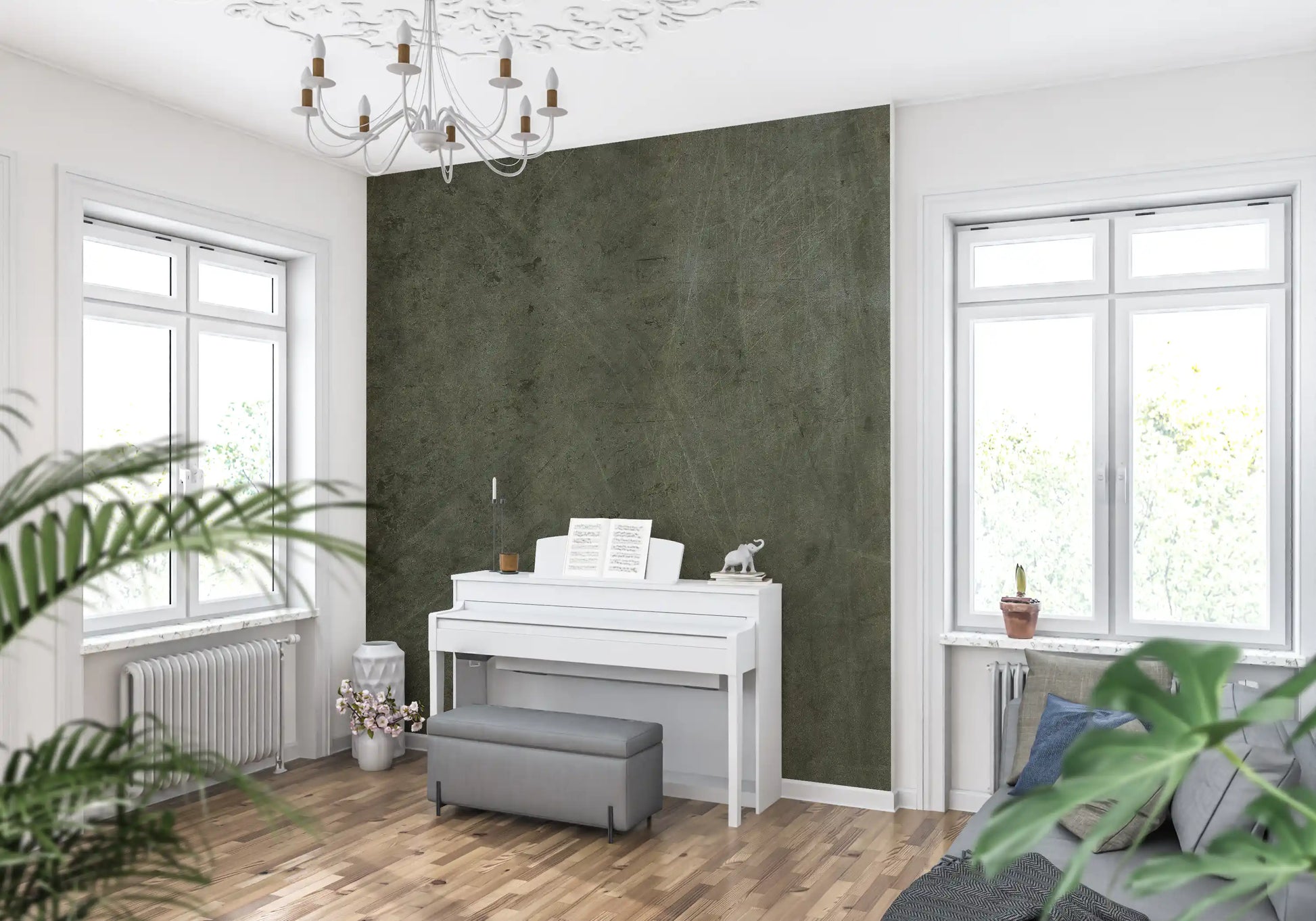 Scratched Suede - Olive Juice Wall Mural