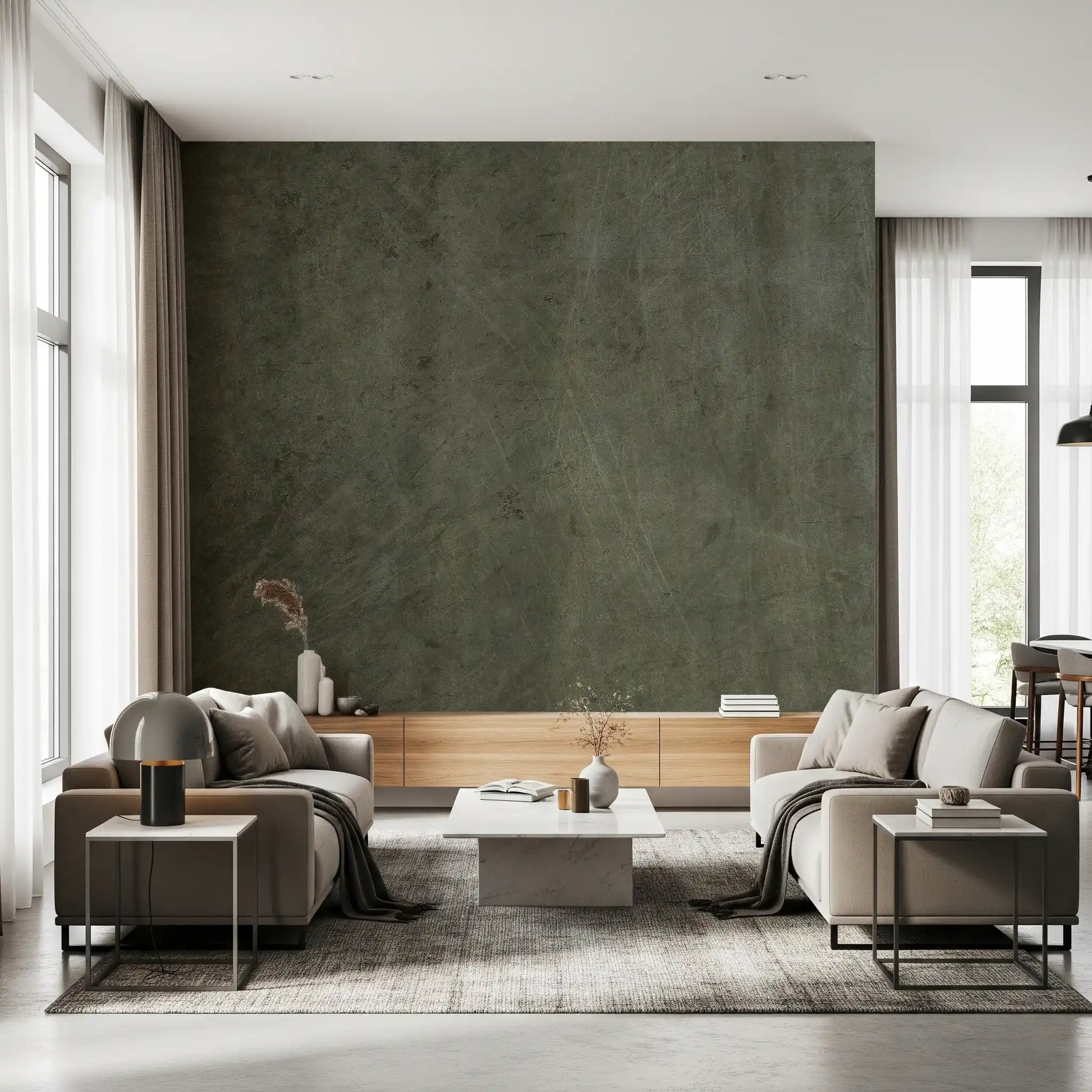 Scratched Suede - Olive Juice Wall Mural