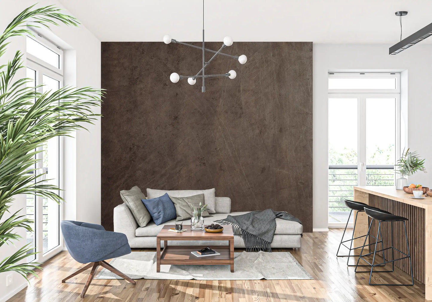 Scratched Suede - Mocha Wall Mural