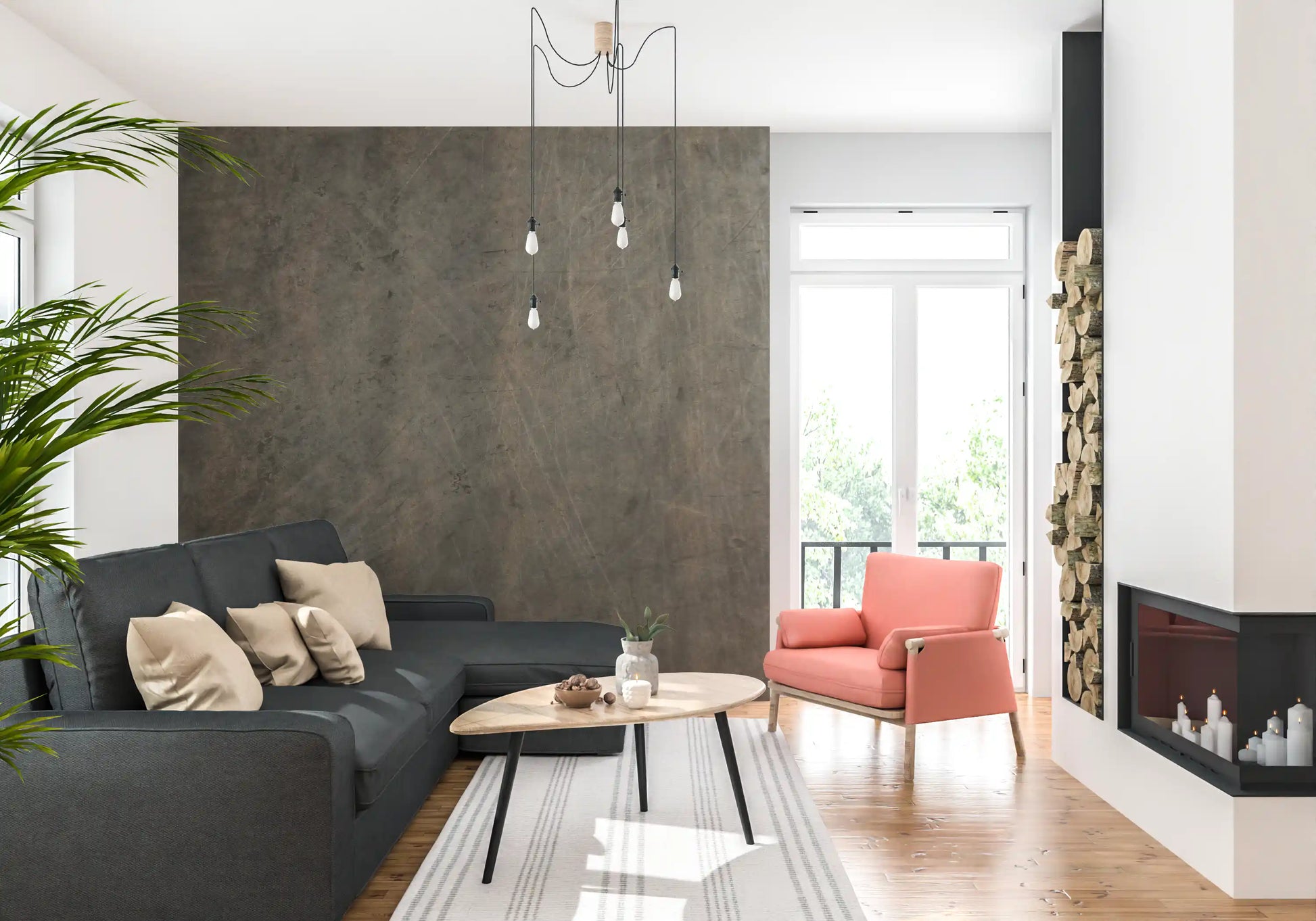 Scratched Suede - Warm Gray Wall Mural