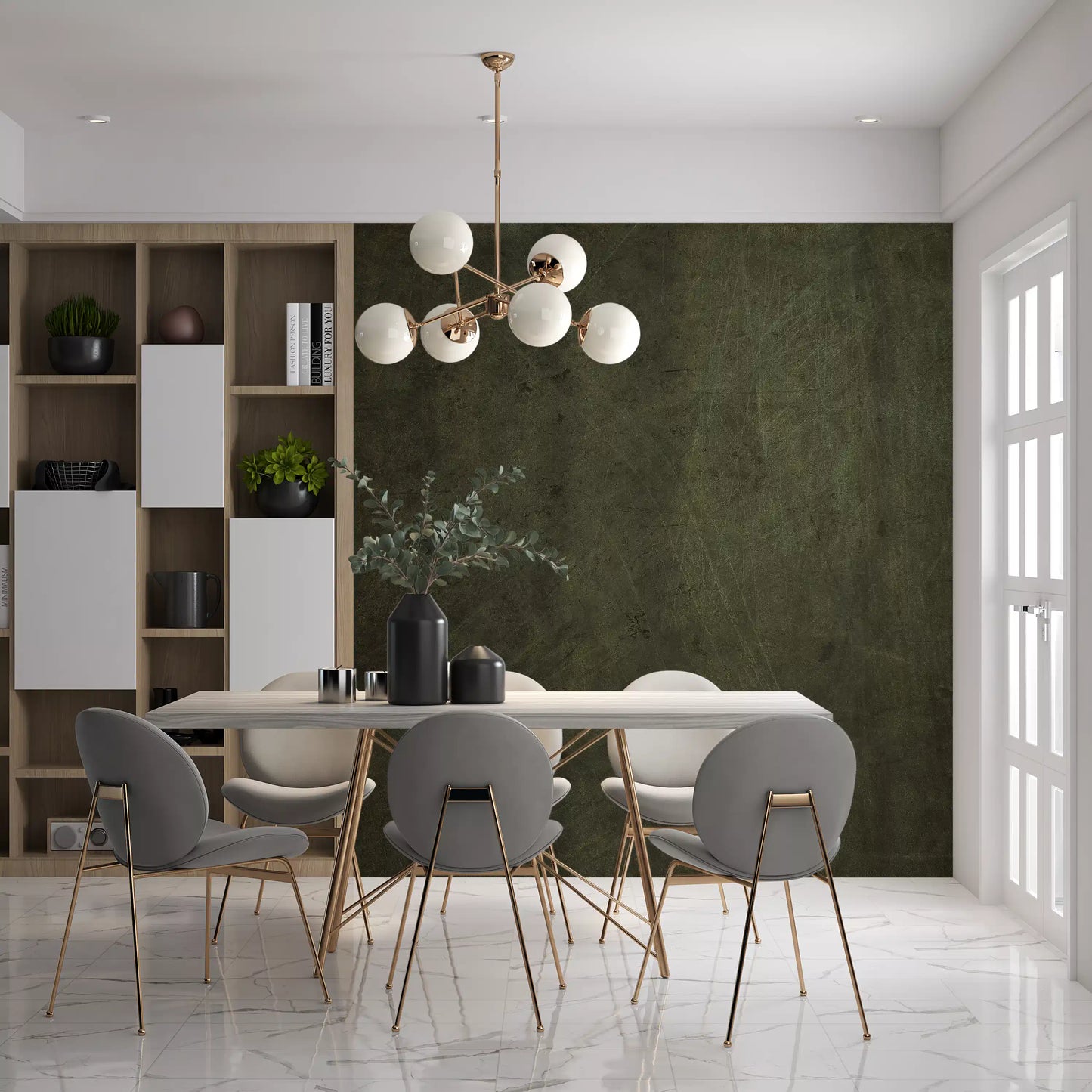 Scratched Suede - Dark Olive Wall Mural