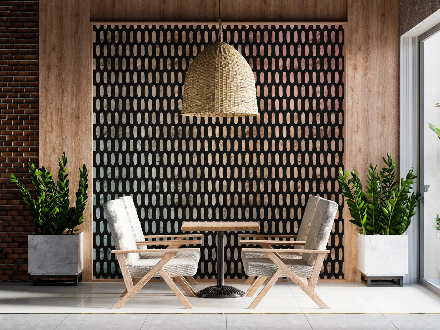 Iridescent Ovals on Black Wall Mural