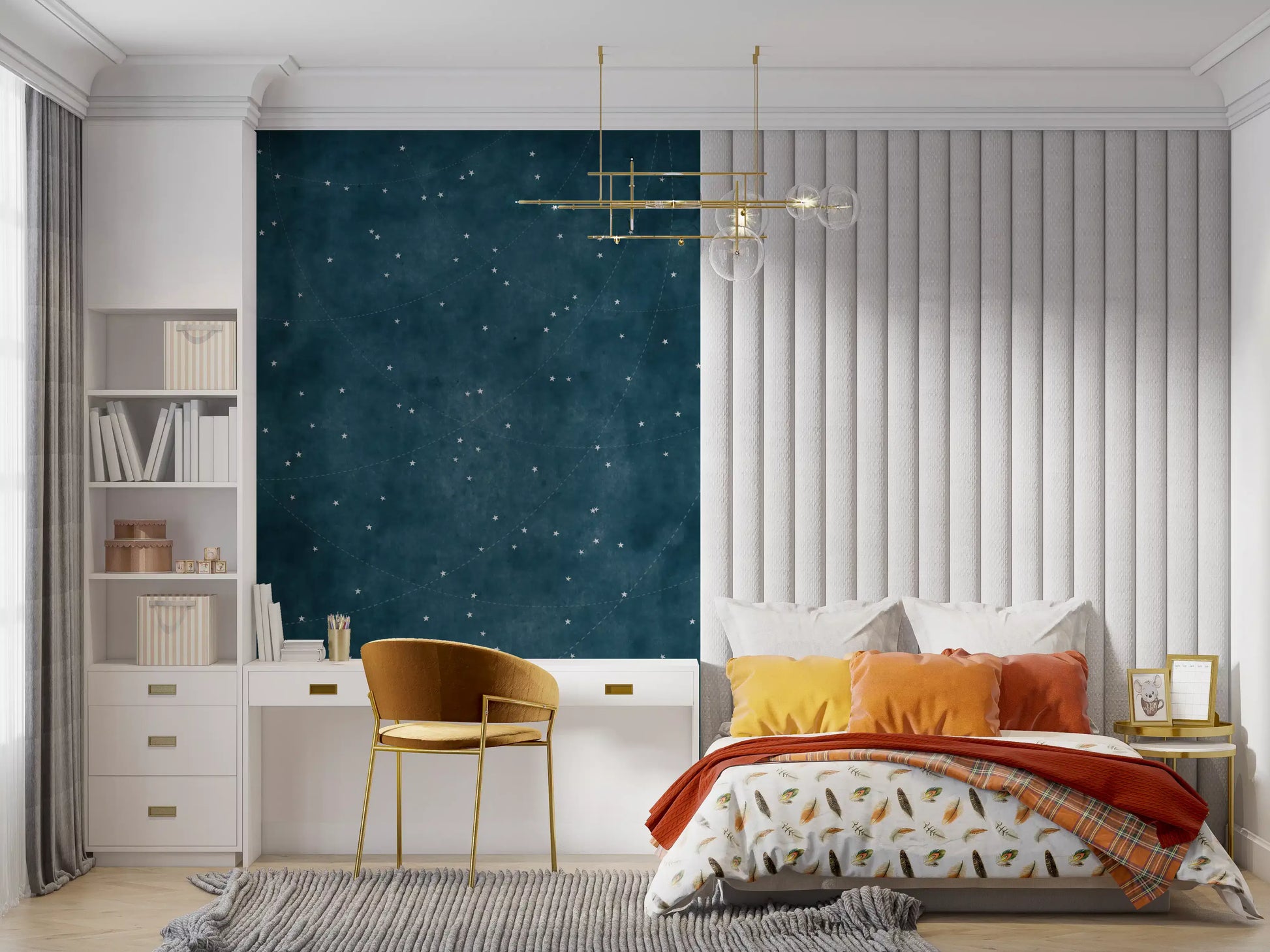 Starry Map - Midnight Blue Wall Mural
