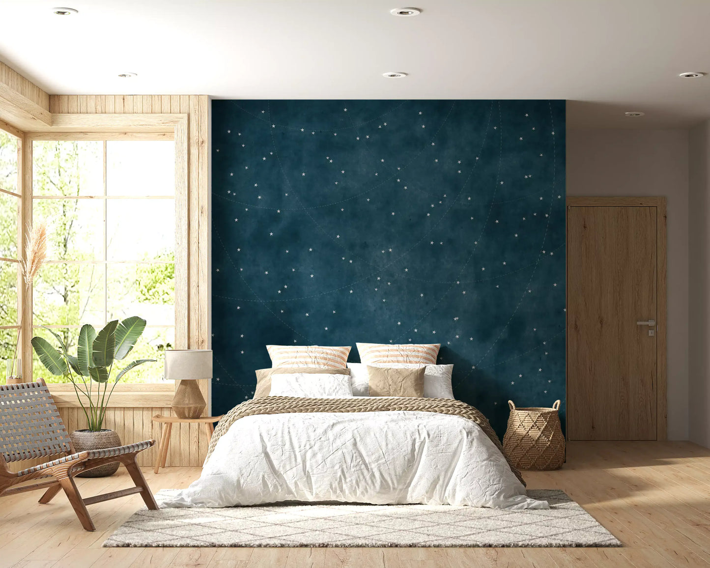 Starry Map - Midnight Blue Wall Mural