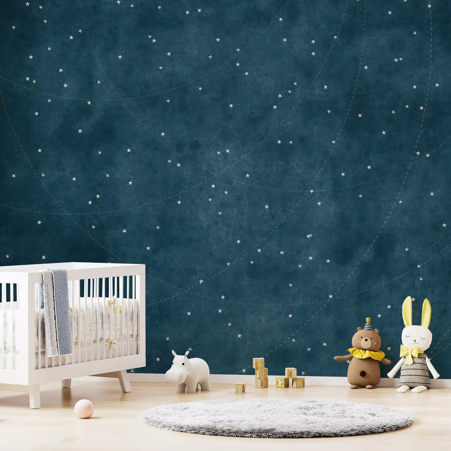 Starry Map - Midnight Blue Wall Mural