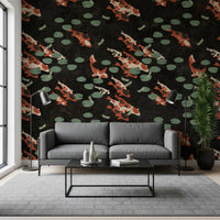 Koi Pond with Dragonflies Wall Mural