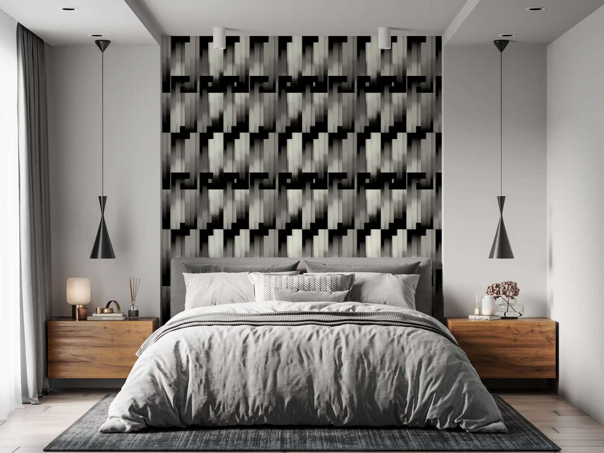 Monochrome Geometric Pre-Columbian - MOCHE Wallpaper⁠