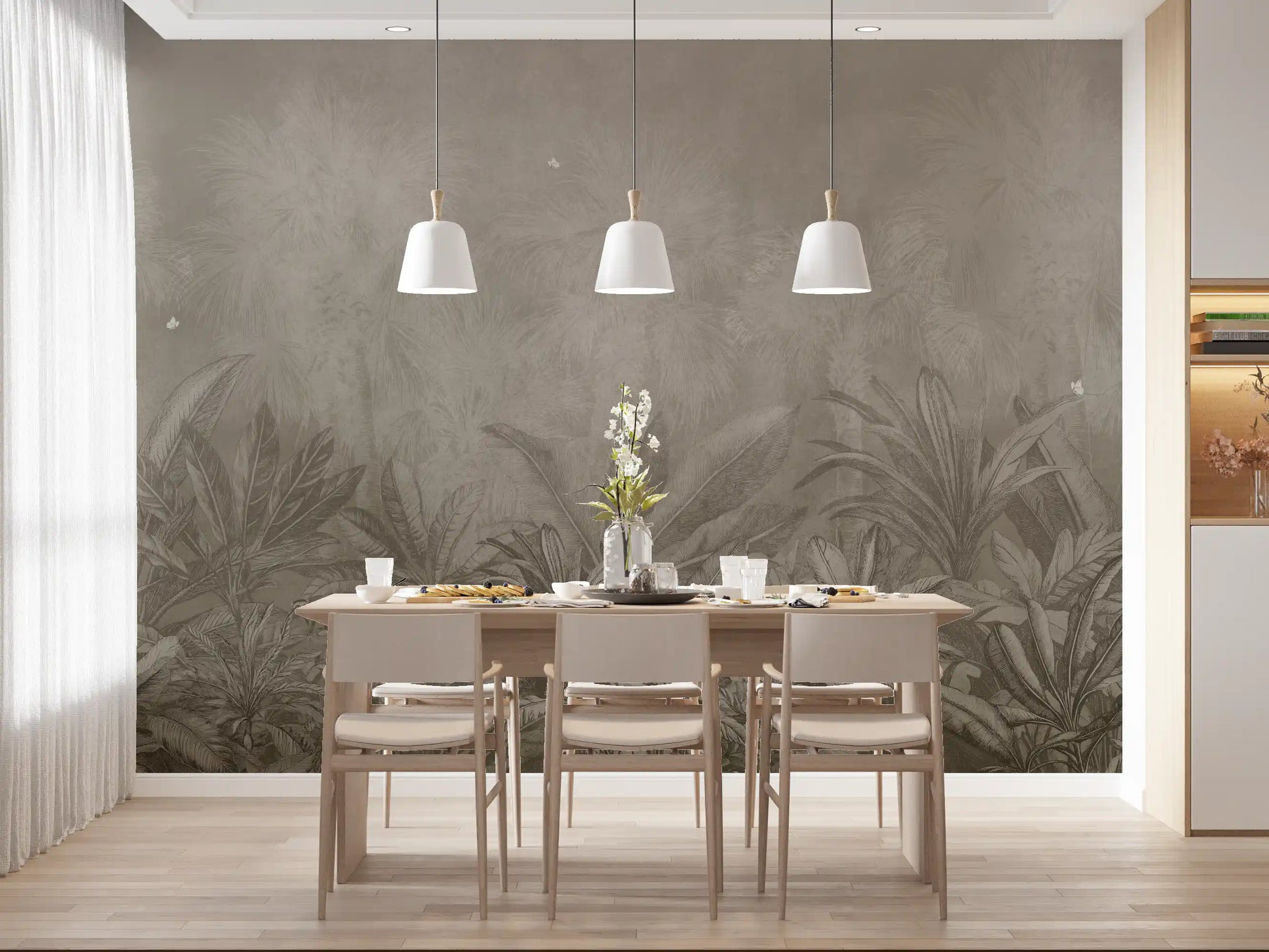 Jungle Mists - Sepia Wall Mural