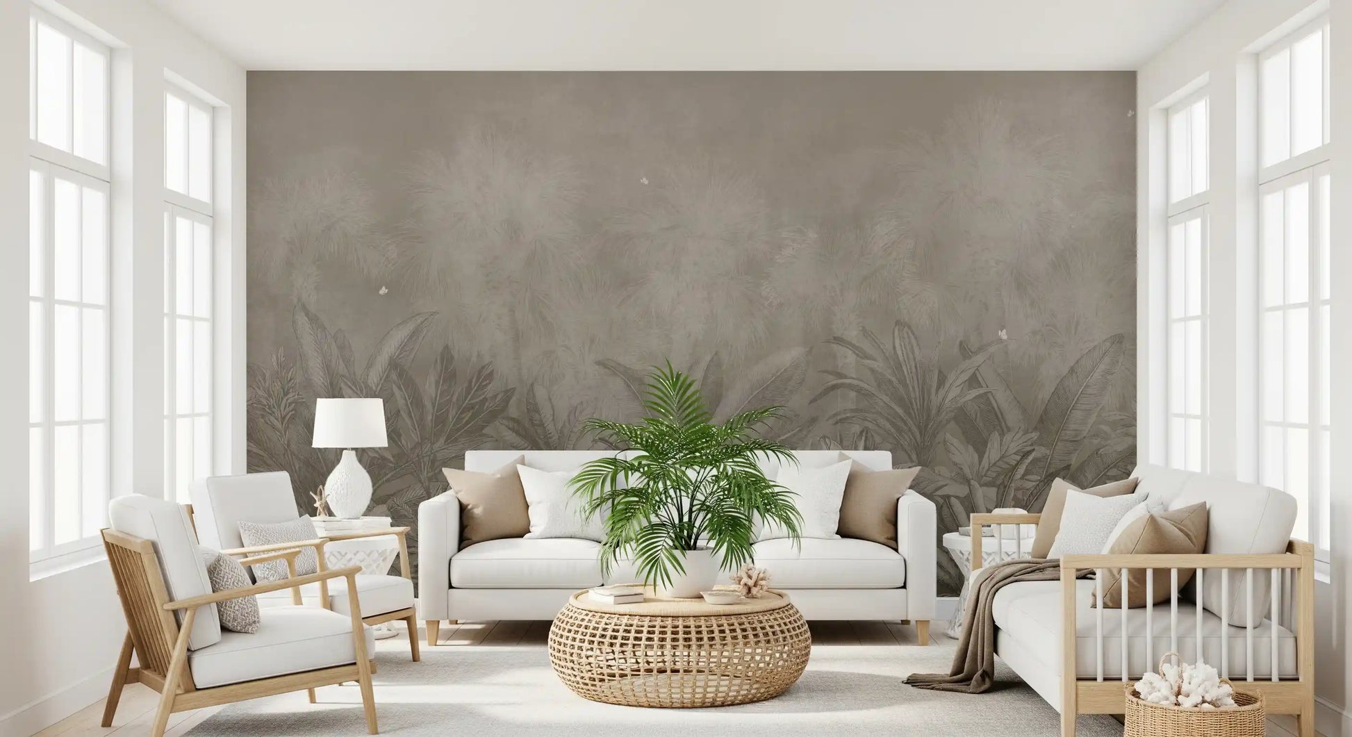 Jungle Mists - Sepia Wall Mural