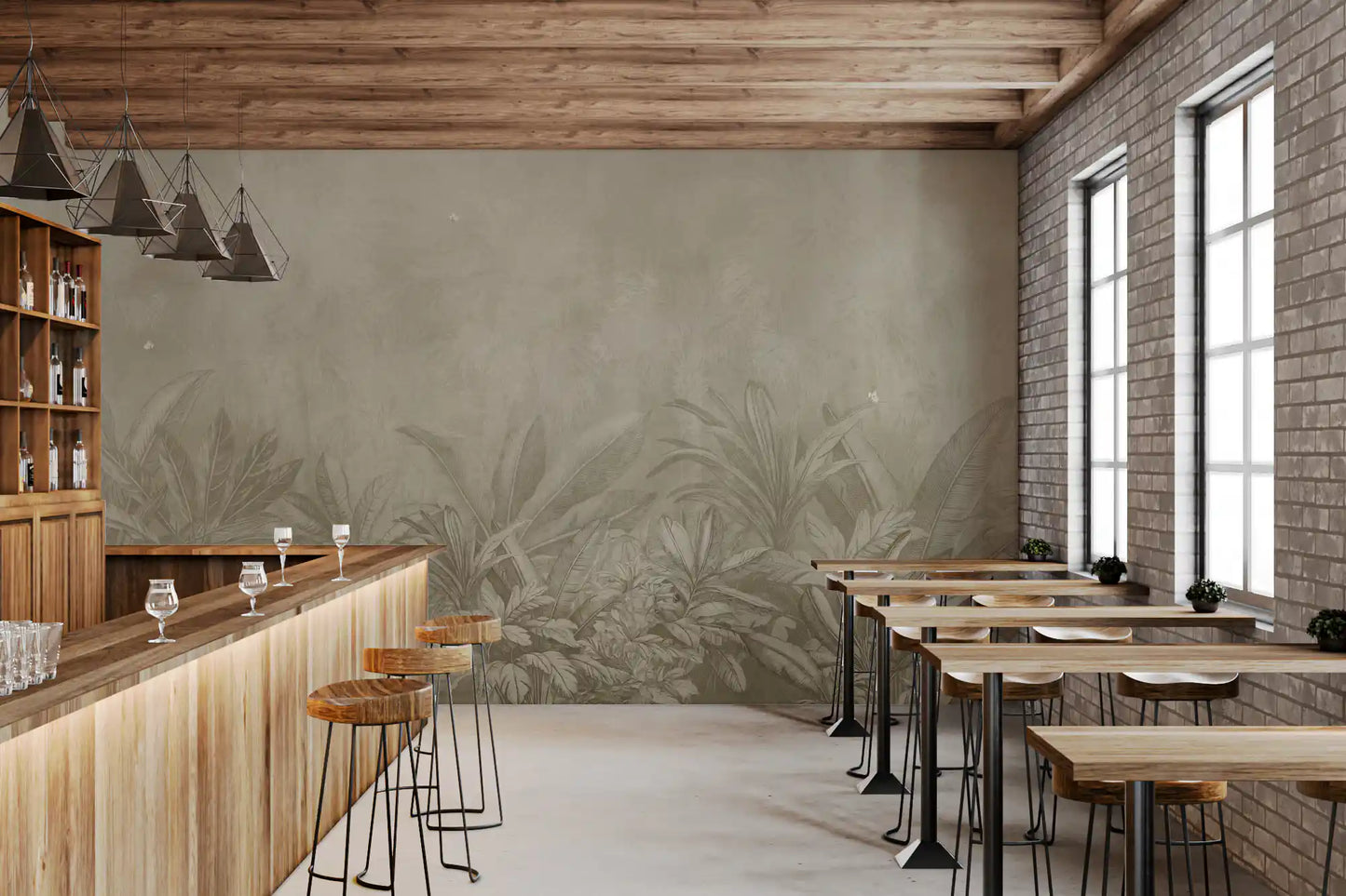 Jungle Mists - Bisque Wall Mural