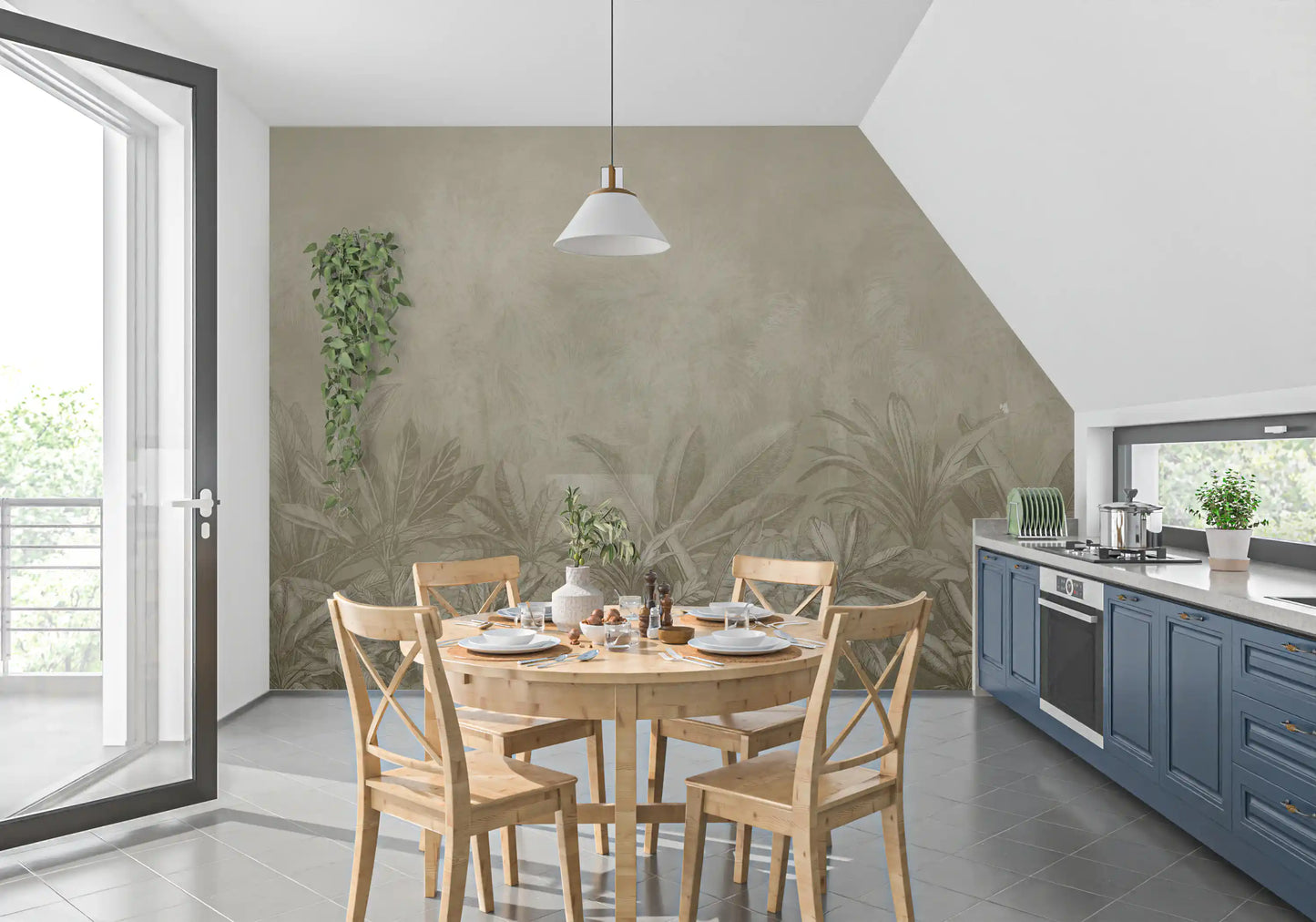 Jungle Mists - Bisque Wall Mural