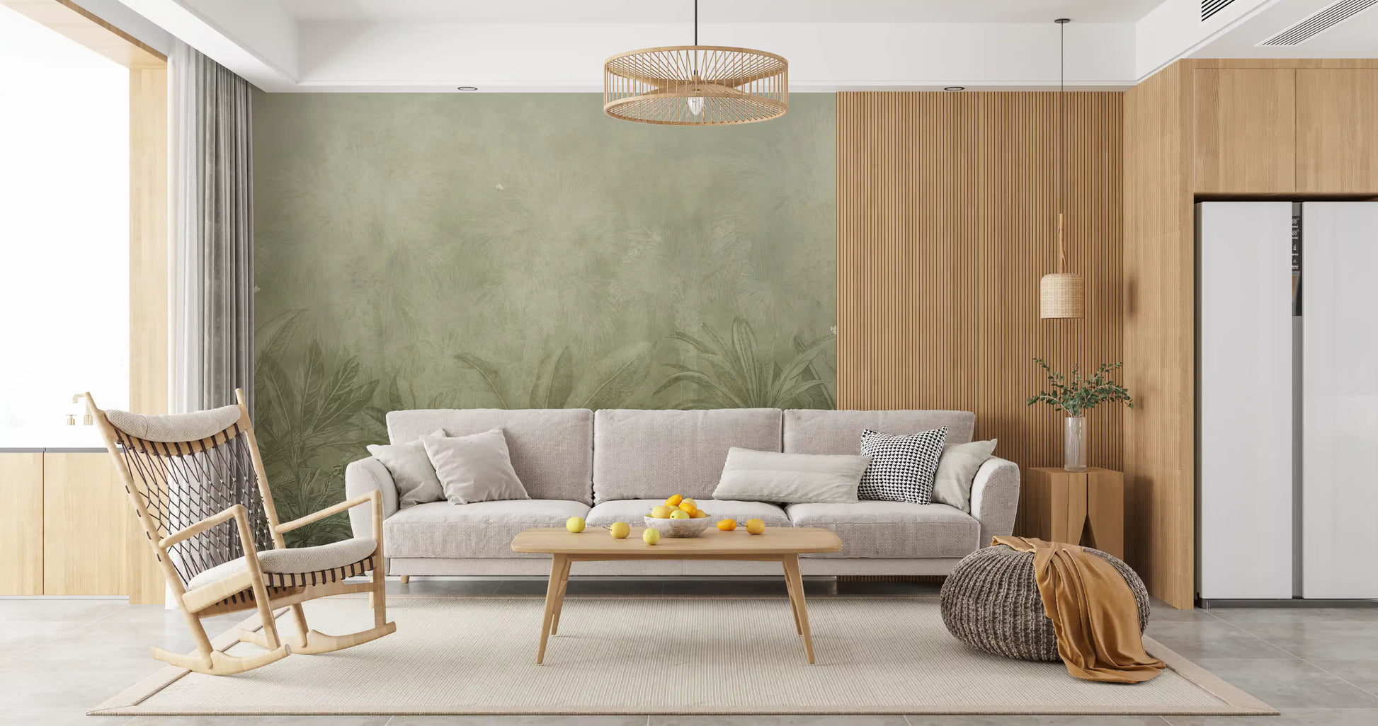 Jungle Mists - Olive Wall Mural