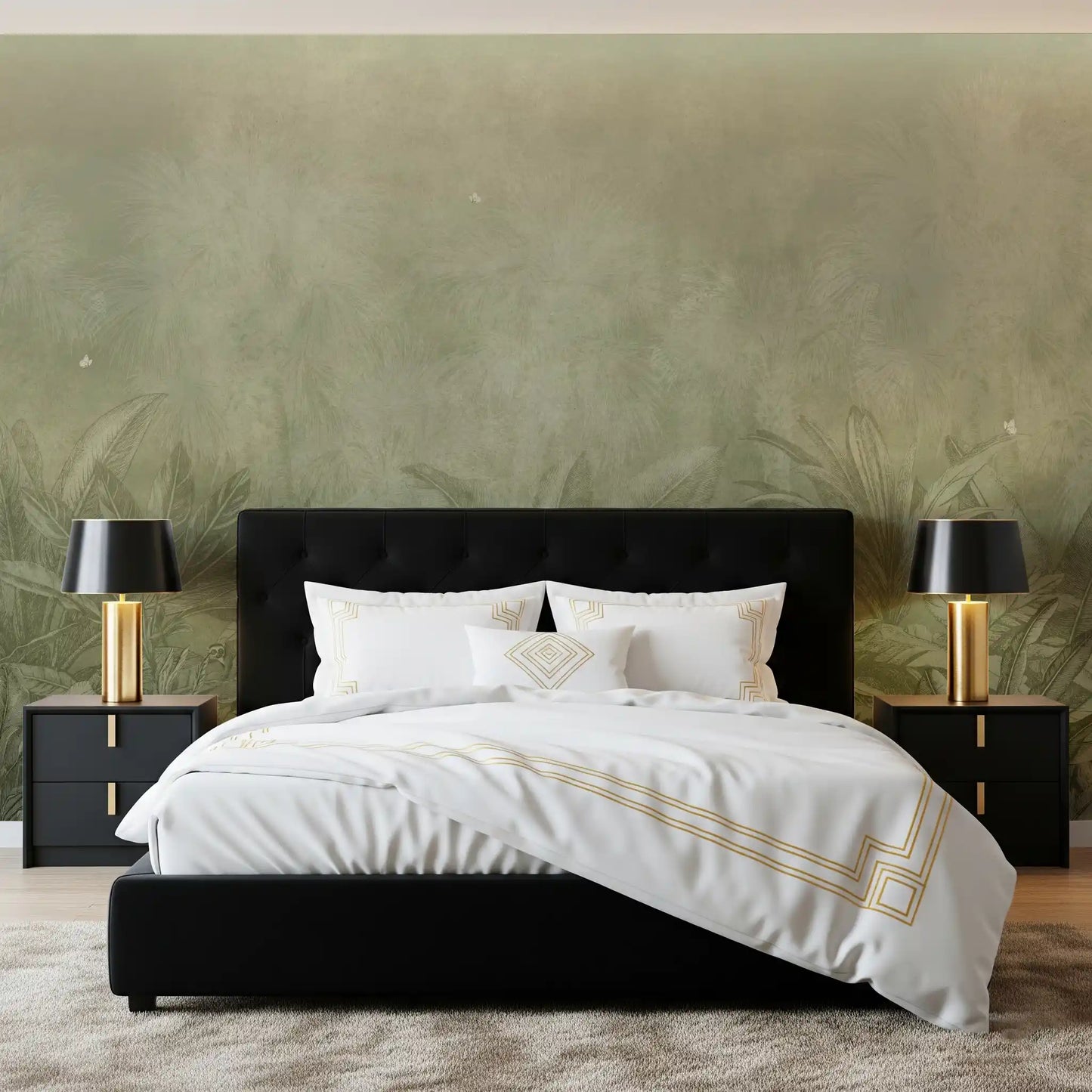 Jungle Mists - Olive Wall Mural