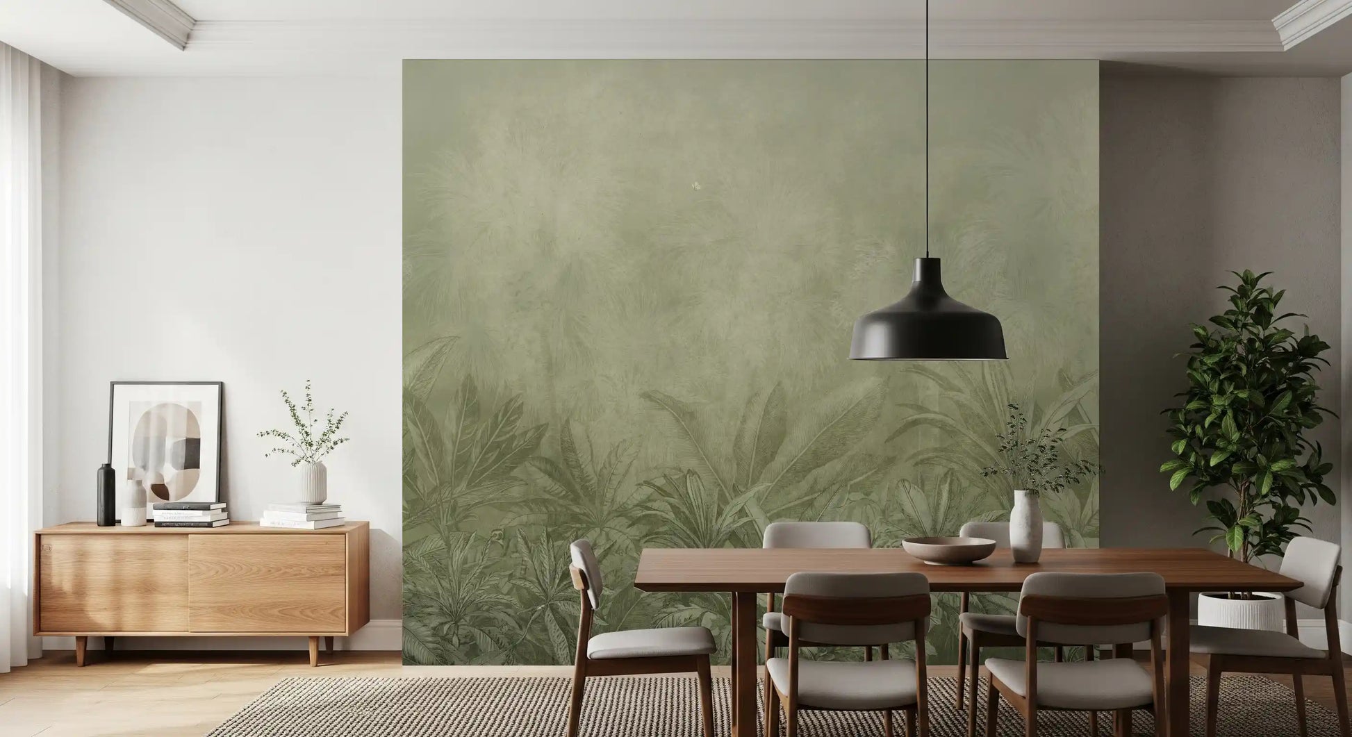 Jungle Mists - Olive Wall Mural