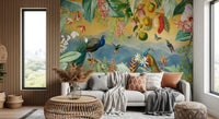 Botanical Peacock Paradise Expedition Wall Mural