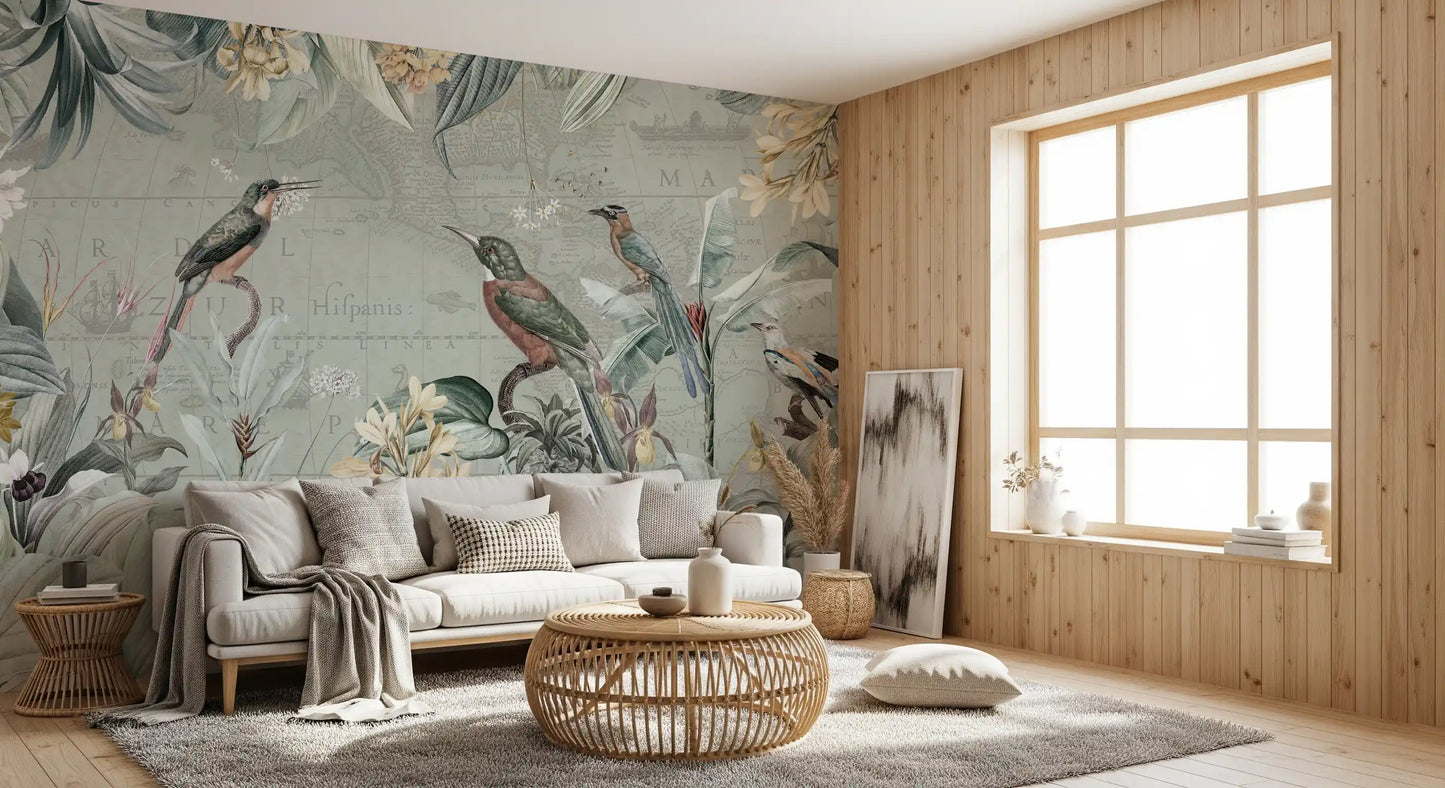 Vintage Explorer Tropical Garden Wall Mural