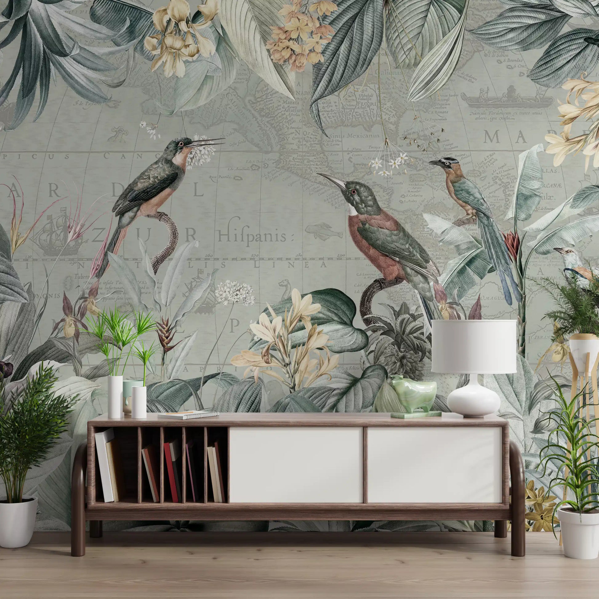 Vintage Explorer Tropical Garden Wall Mural