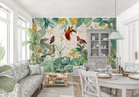 Vintage Botanical Bird Haven Wall Mural