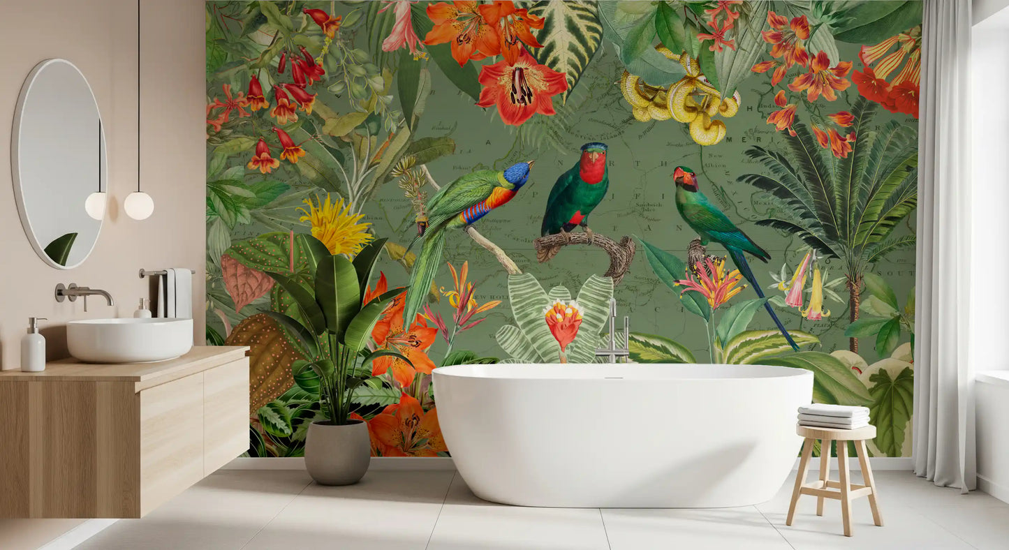 Exotic Botanical Explorer Mural Wall Mural