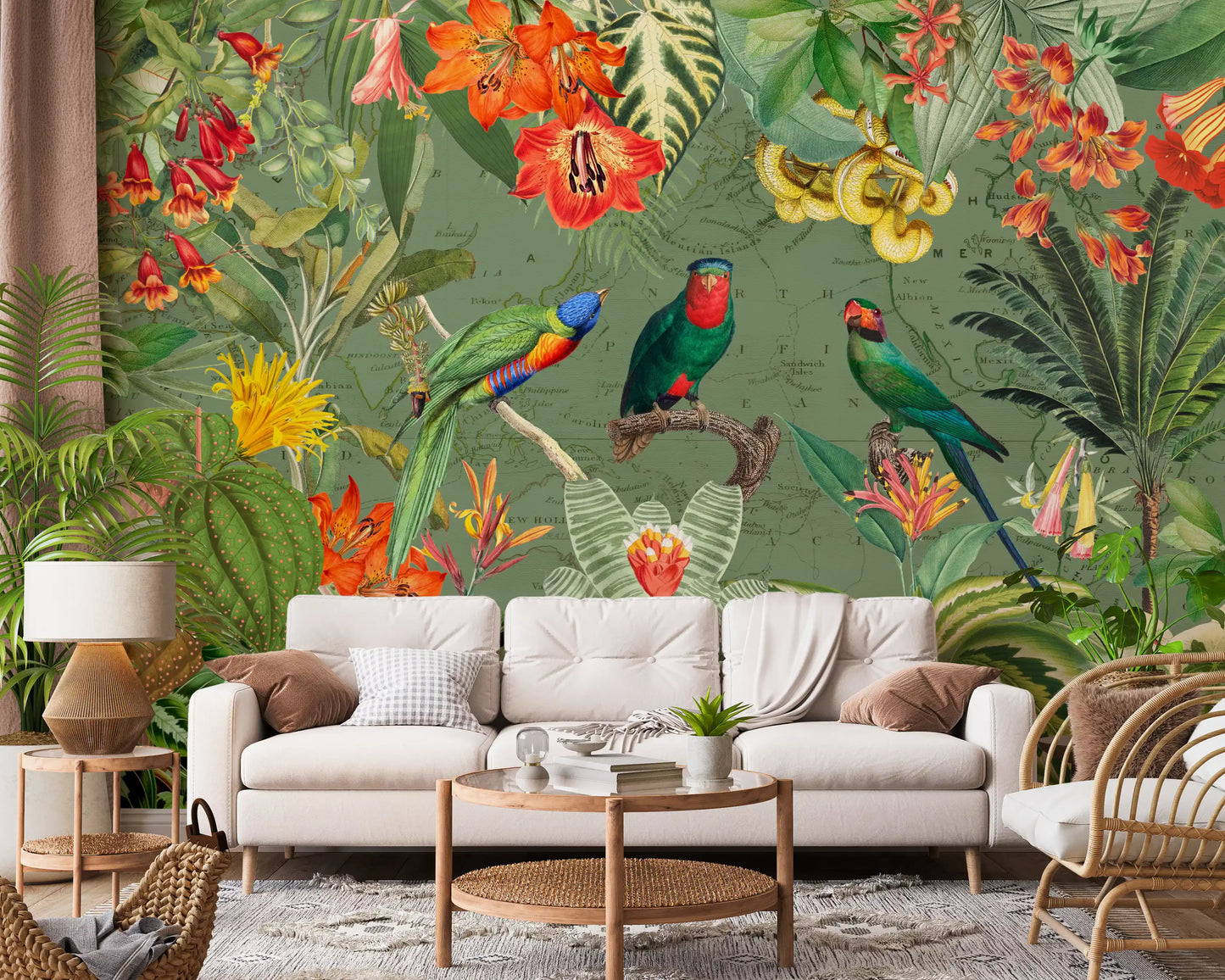 Exotic Botanical Explorer Mural Wall Mural